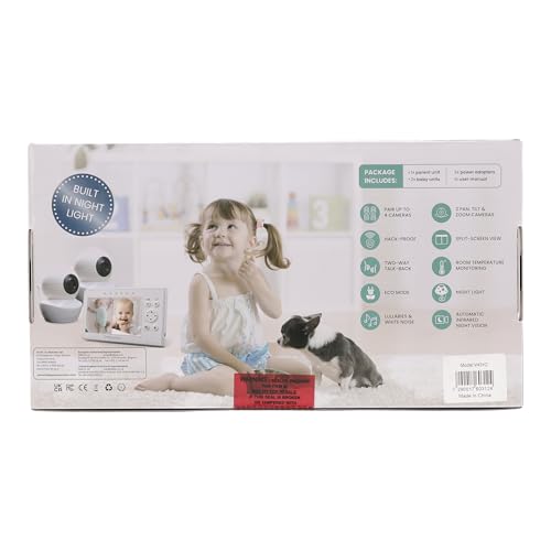 Babysense Video Baby Monitor – 2 Cameras, 4.3" Screen, Night Light, Audio
