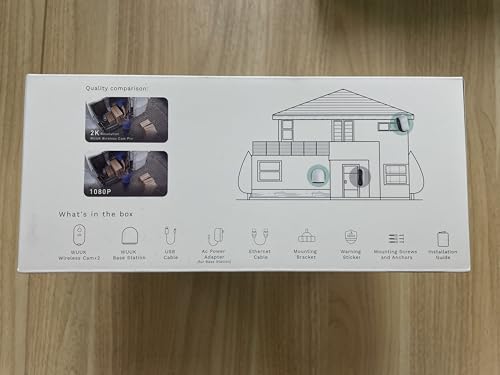 WUUK 2K Wireless Outdoor Security Camera, 32GB Local Storage Base Station, No Monthly Fee, Battery Operated Camera, Night Vision, Home Security Camera System, Compatible with Alexa & Google