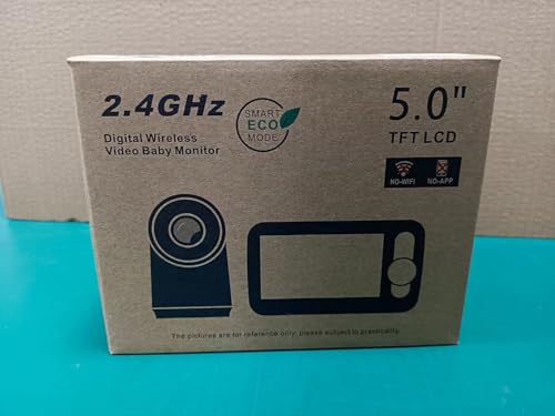 Blemil 5" Baby Monitor, Split-Screen, PTZ, Night Vision, Two-Way Audio, 30 h