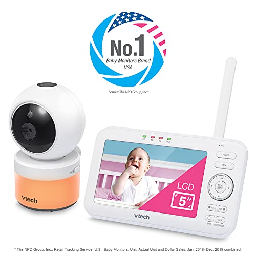 VTech VM5463-2 Baby Monitor β 5" LCD, 2 Cameras, PTZ, Night Light & Audio