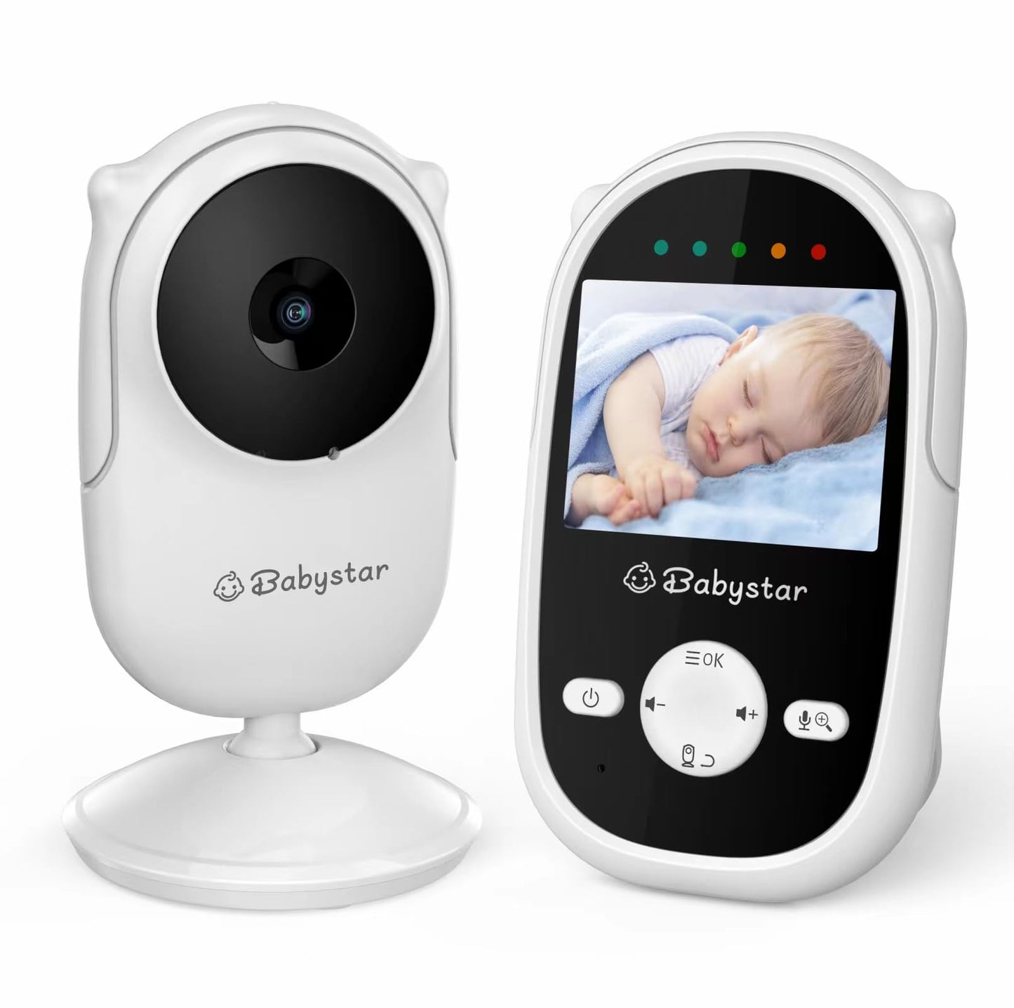 Babystar 2.4" HD Baby Monitor, Camera, Night Vision, Two-Way Audio & Lullabies