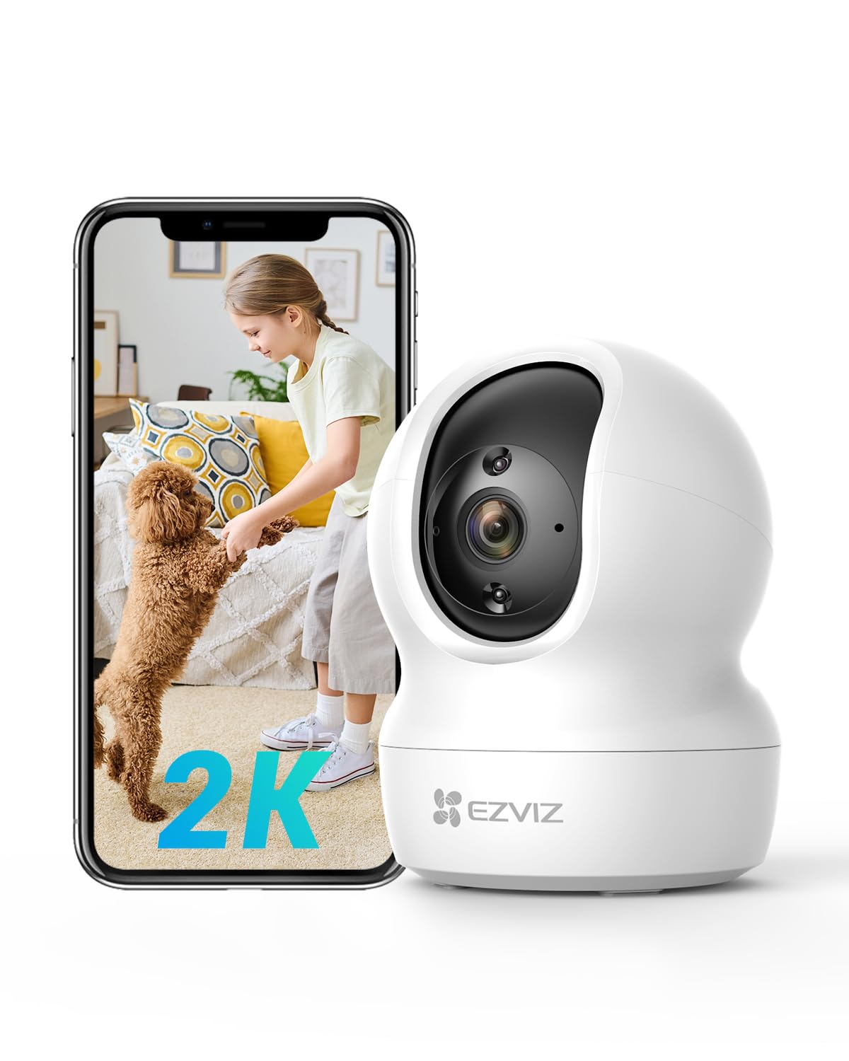EZVIZ CP1 Pro 2K Camera – Indoor, Baby Monitor, 360° Pan/Tilt, Audio