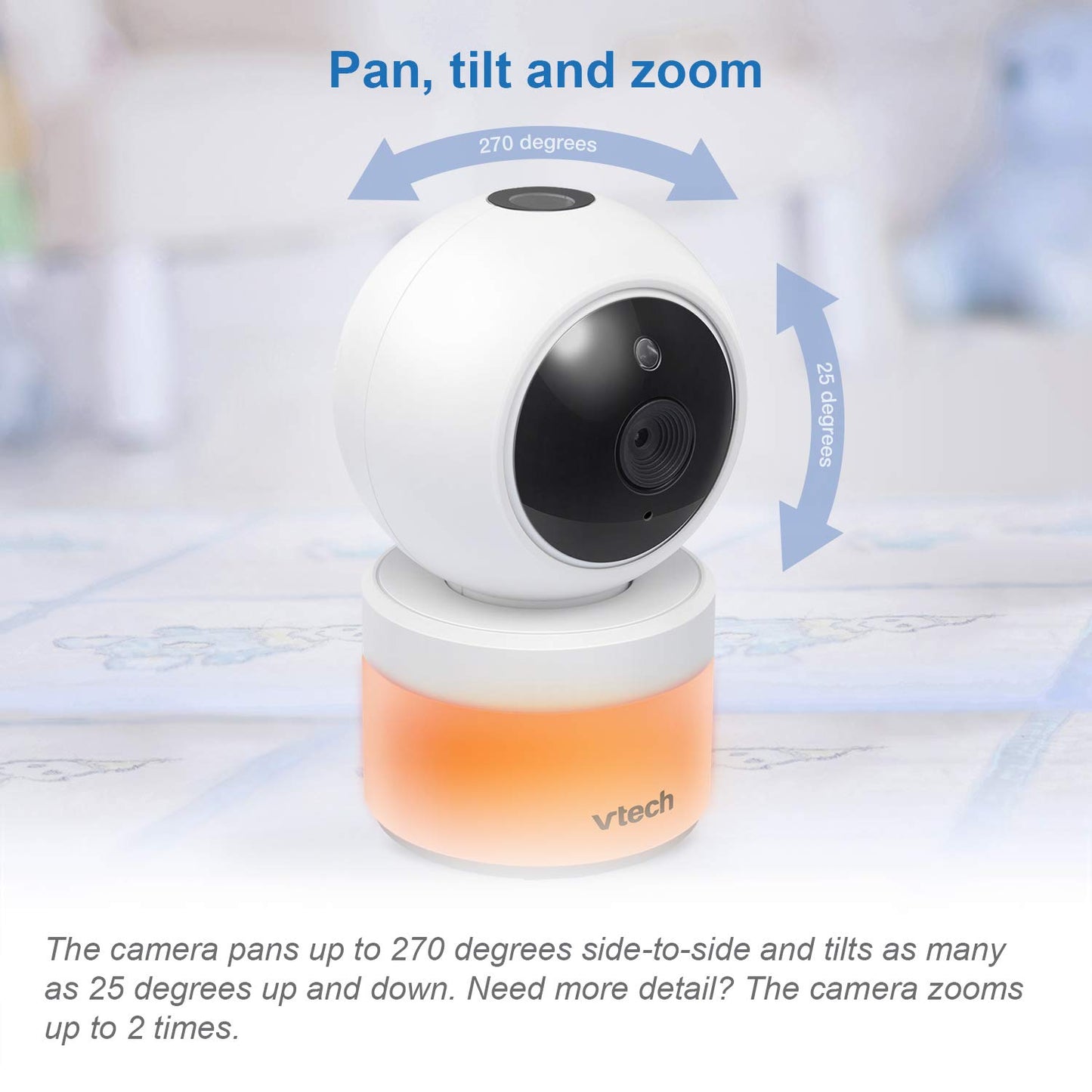 VTech VM5463-2 Baby Monitor β 5" LCD, 2 Cameras, PTZ, Night Light & Audio