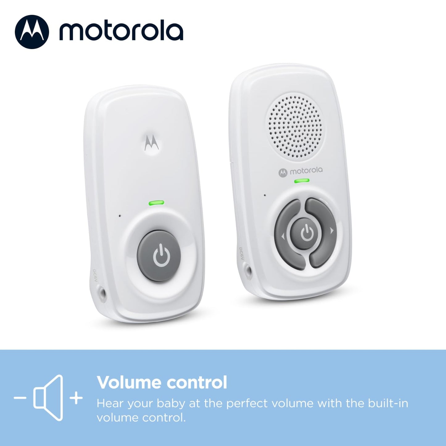Motorola AM21 Baby Monitor, Audio, DECT, 300 m Range, White