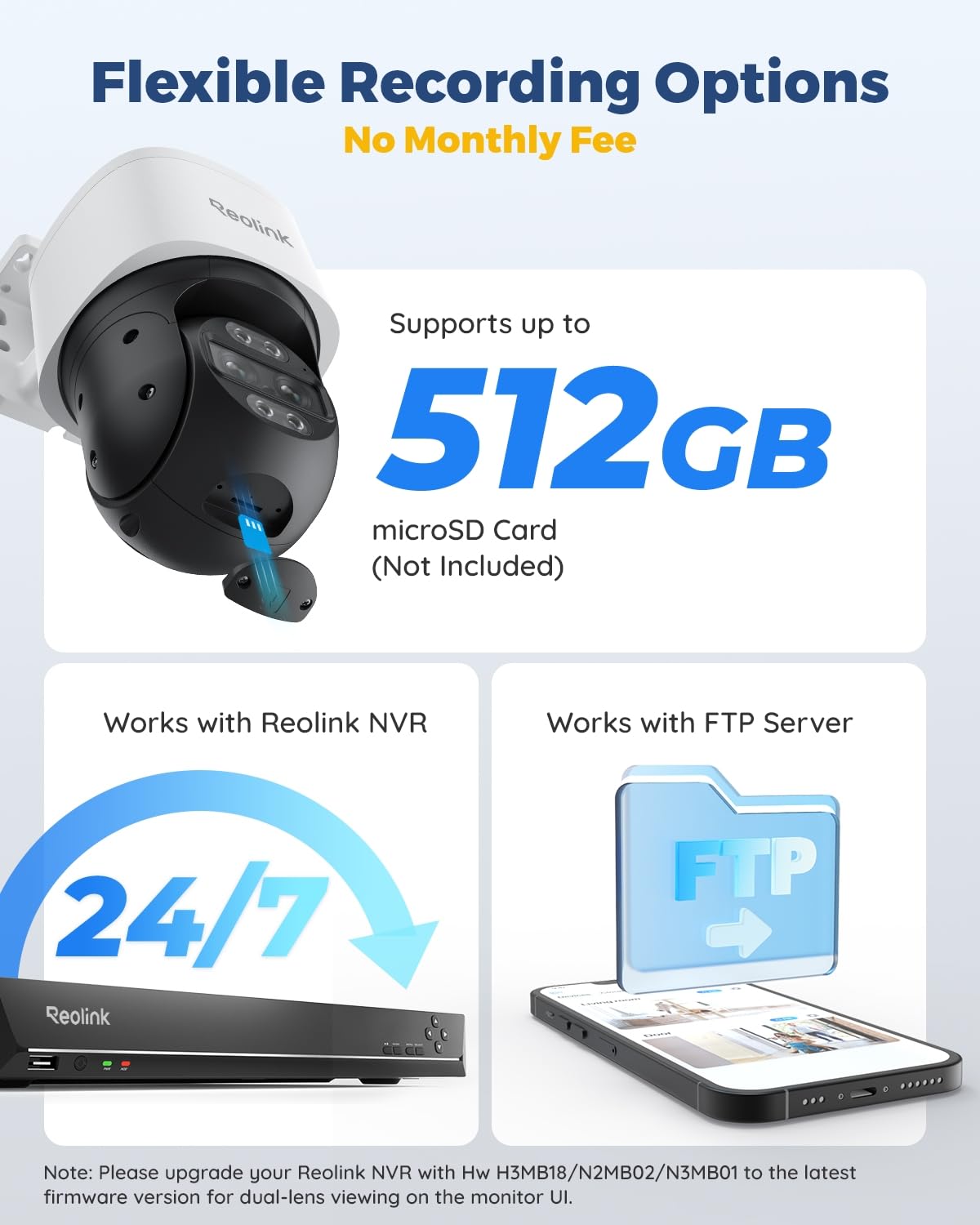 Reolink 4K PTZ Dual-Lens PoE Security Camera Outdoor with 6X Hybrid Zoom, 355° Pan 90° Tilt, Auto Tracking, Color Night Vision, Person/Vehicle/Pet Detection, Two-Way Audio, TrackMix PoE
