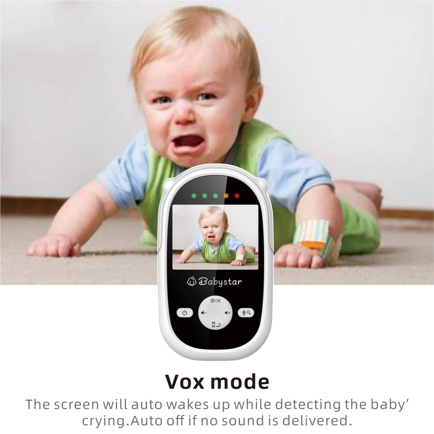 Babystar 2.4" HD Baby Monitor, Camera, Night Vision, Two-Way Audio & Lullabies