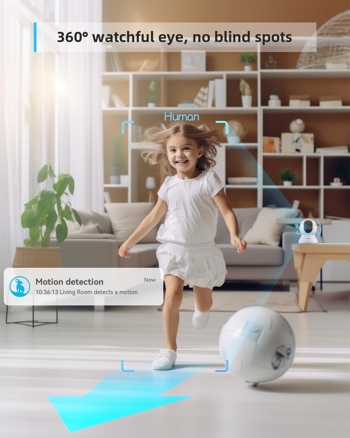 Blurams 2K Pet Camera – Indoor, 360° Security, Night Vision, Two-Way Audio
