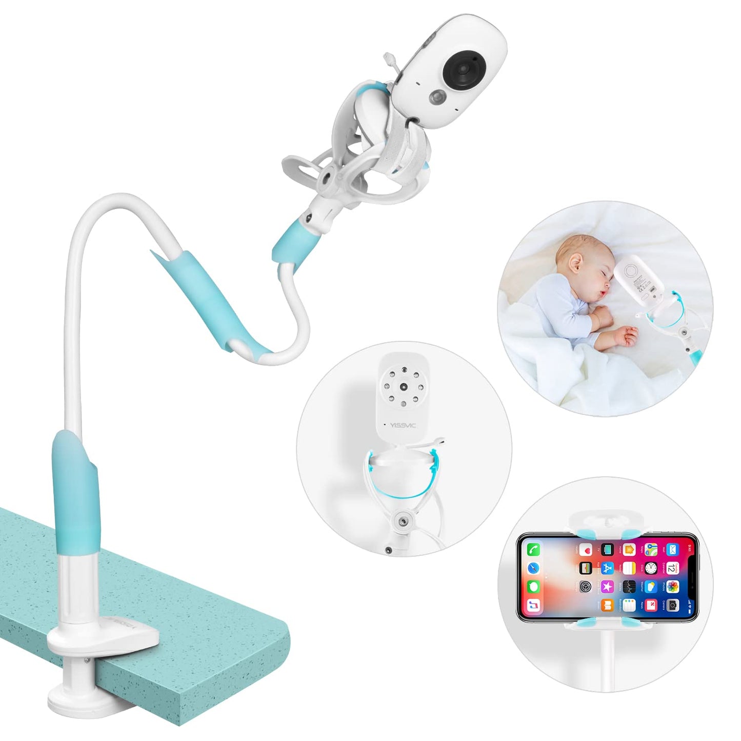 GHB Baby Monitor Holder – Universal Stand with Flexible Arm & Adjustable Clip