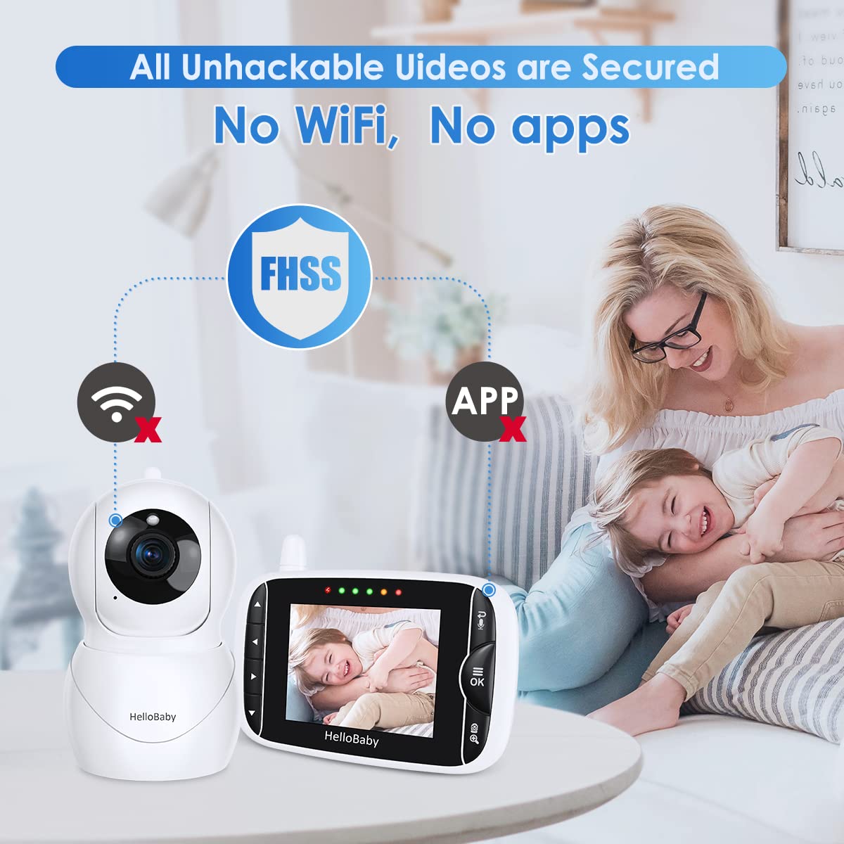 HelloBaby HB66pro Baby Monitor – 3.2" LCD, PTZ, Night Vision, Two-Way Audio