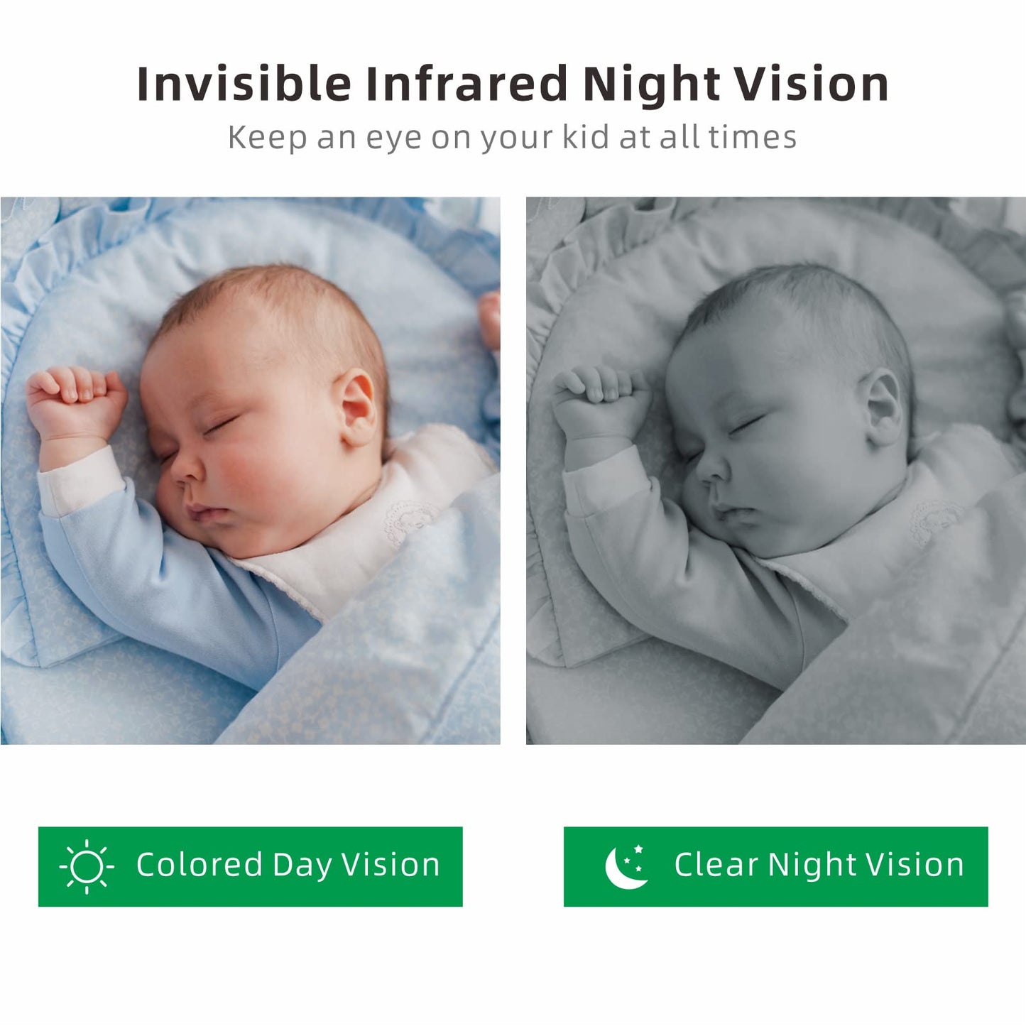 Babystar 2.4" HD Baby Monitor, Camera, Night Vision, Two-Way Audio & Lullabies