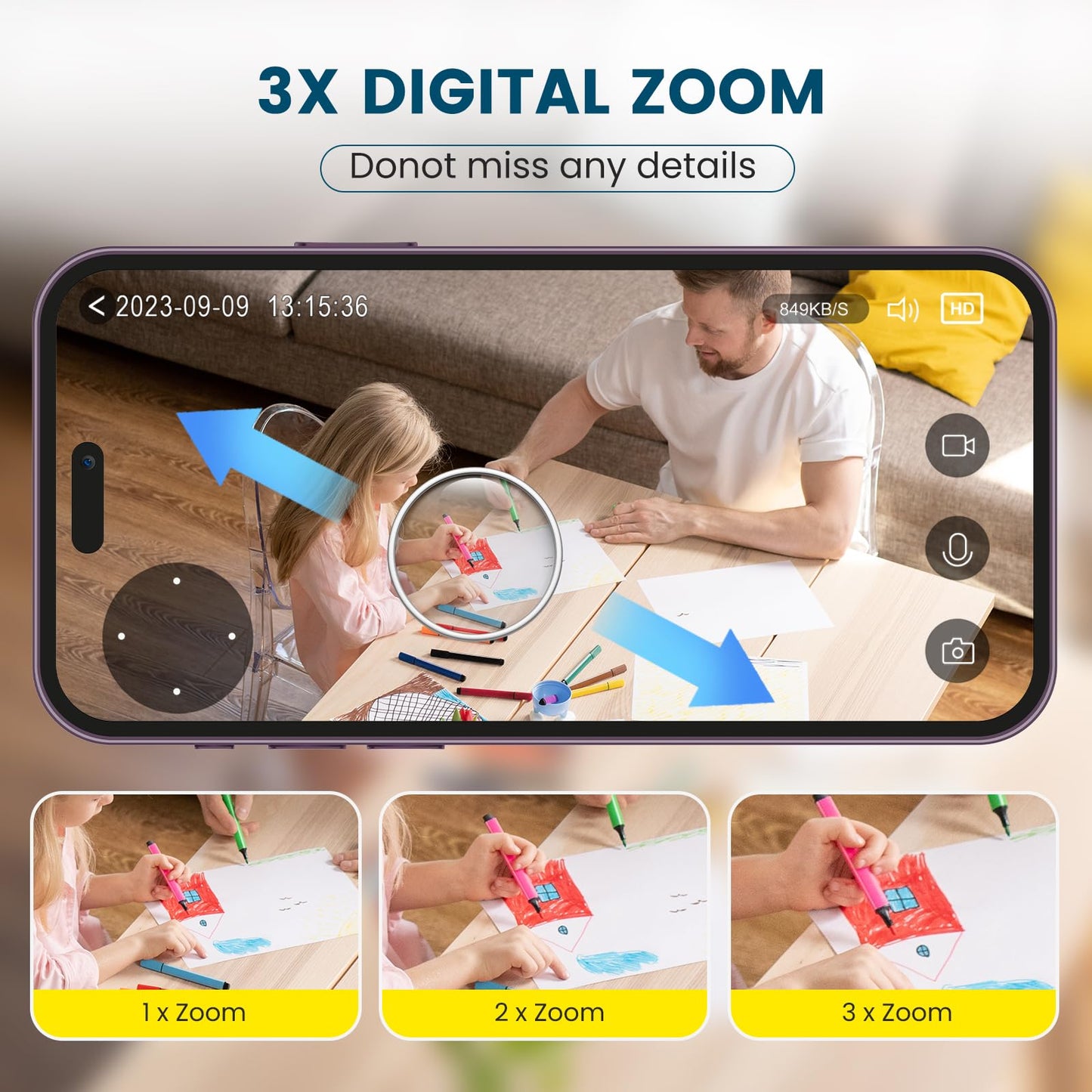 litokam Little Elf 2K Camera – Indoor, Motion Sensor, Two-Way Audio, IR