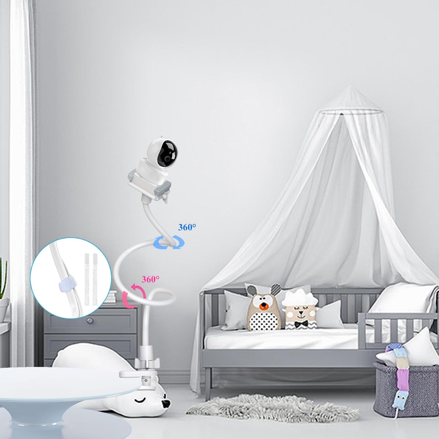 Derebir Baby Monitor Holder – Flexible Universal Stand for 1/4" Cameras