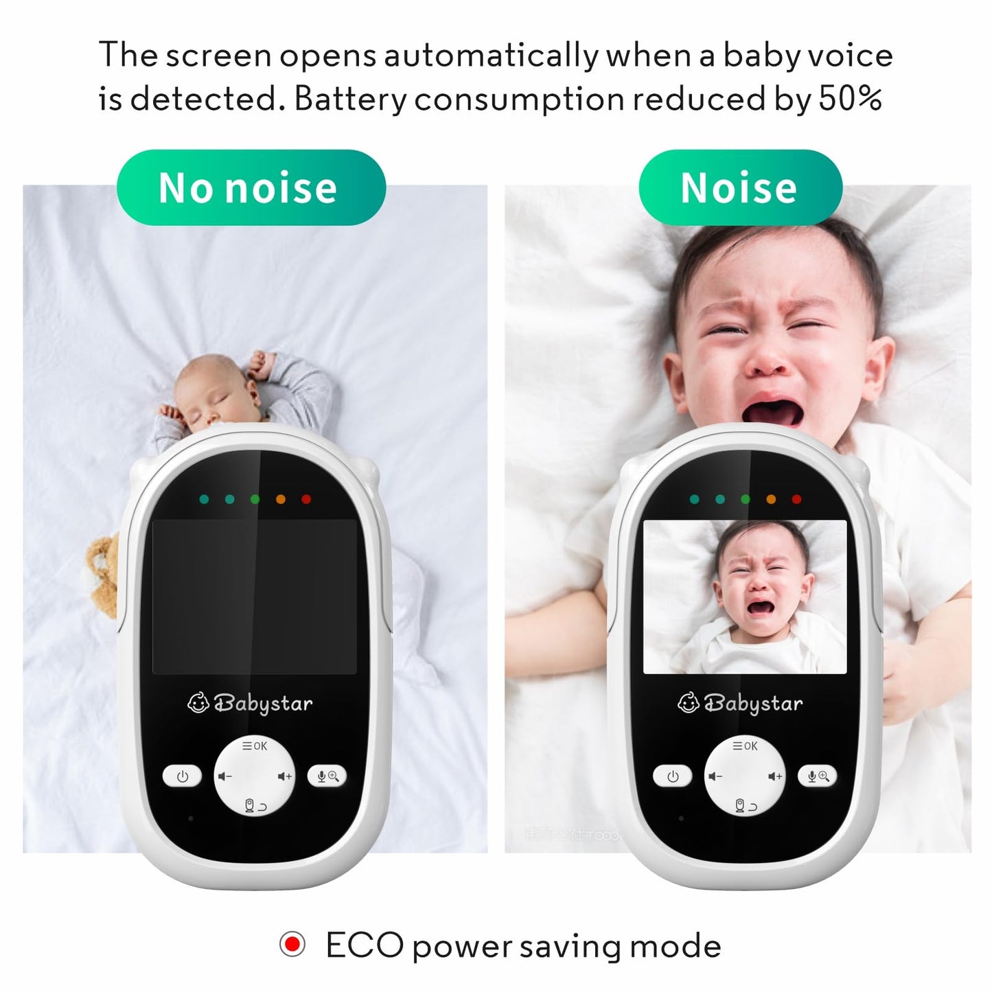 Babystar 2.4" HD Baby Monitor, Camera, Night Vision, Two-Way Audio & Lullabies