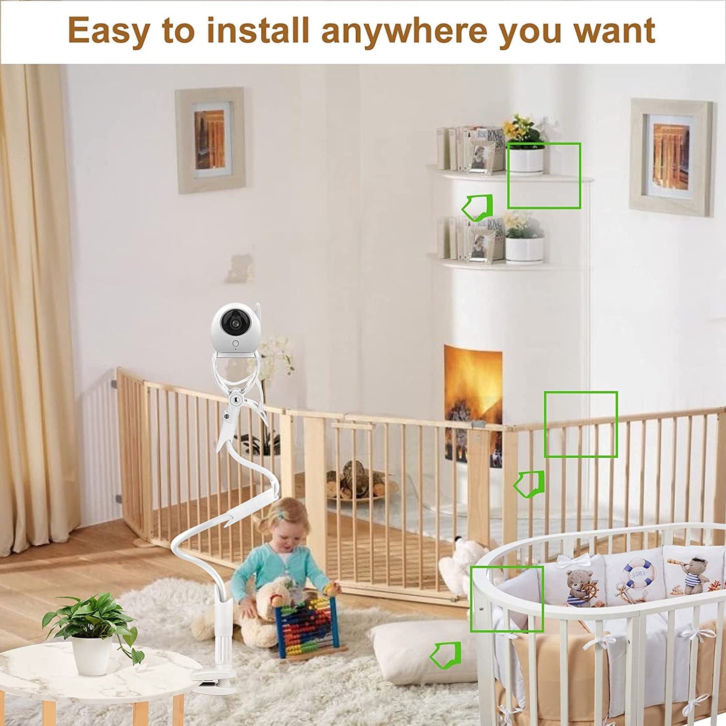 MYPIN Baby Monitor Holder – Flexible Universal Stand for Camera, Indoor
