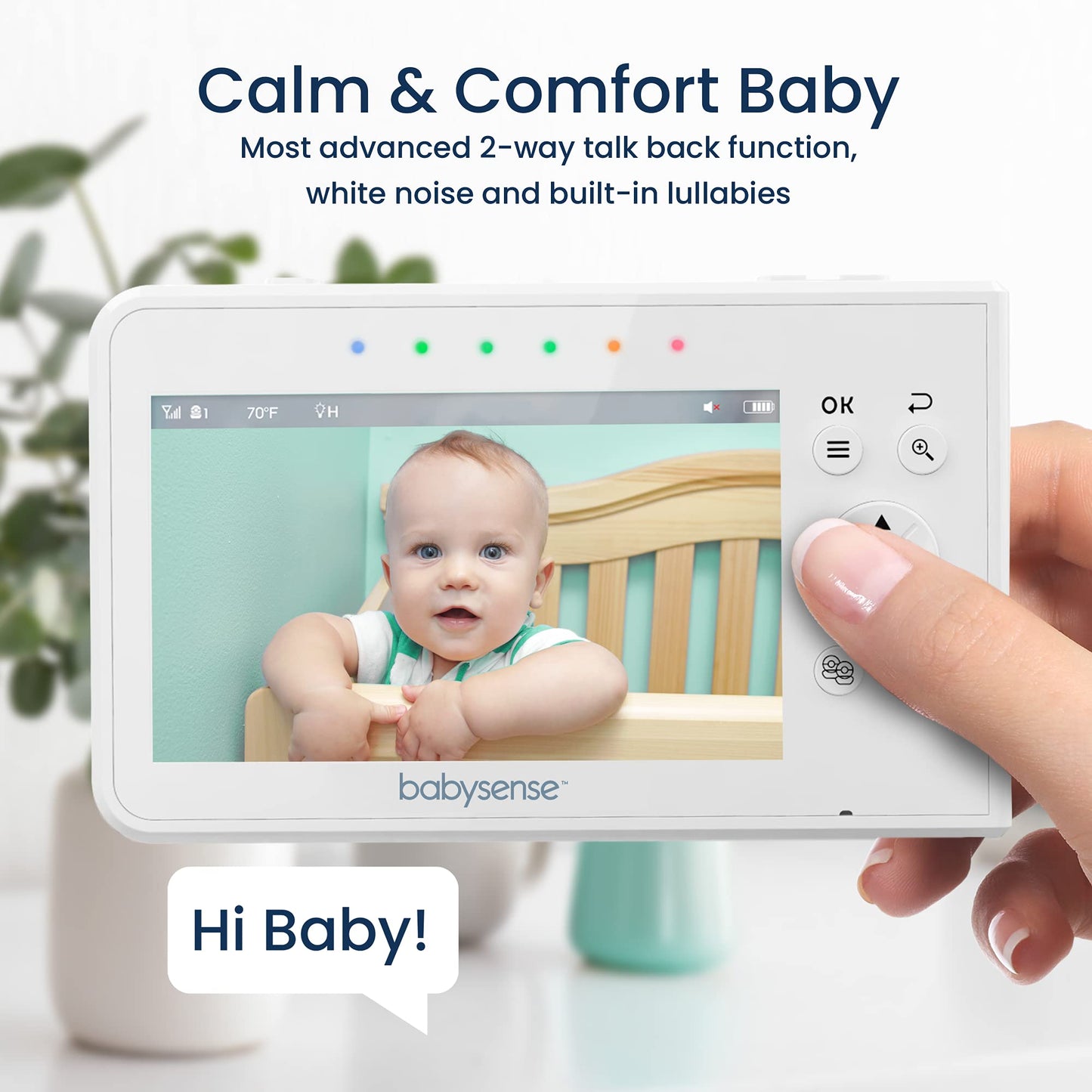 Babysense Video Baby Monitor – 2 Cameras, 4.3" Screen, Night Light, Audio