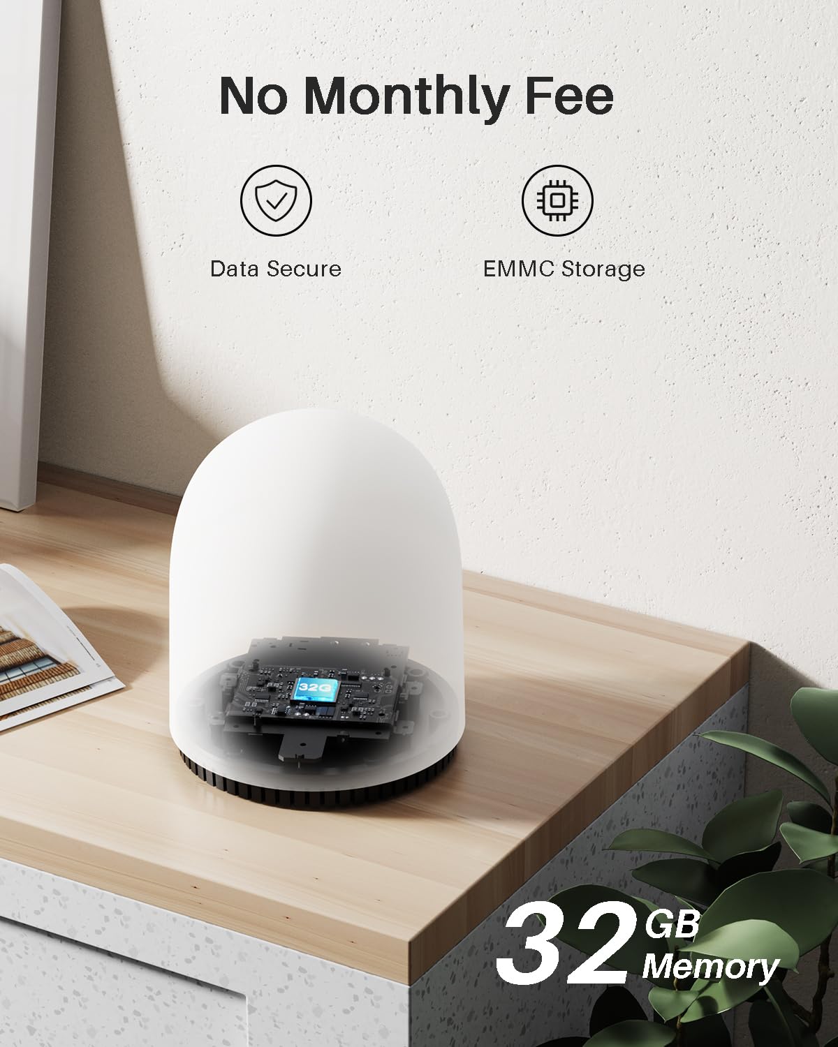 WUUK 2K Wireless Outdoor Security Camera, 32GB Local Storage Base Station, No Monthly Fee, Battery Operated Camera, Night Vision, Home Security Camera System, Compatible with Alexa & Google