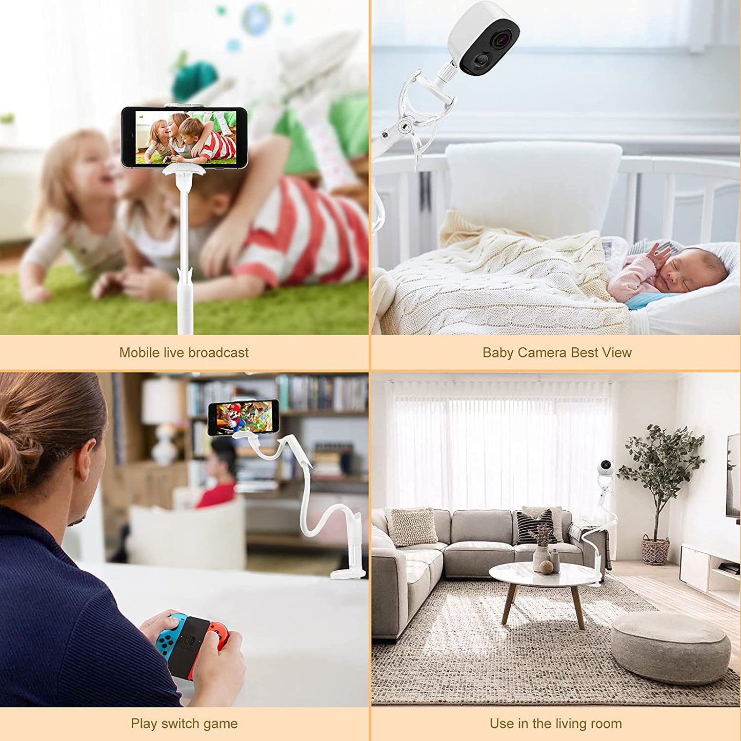 MYPIN Baby Monitor Holder – Flexible Universal Stand for Camera, Indoor