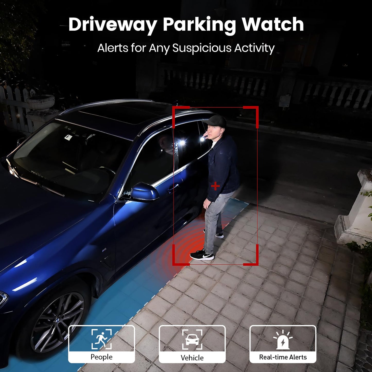 AOSU 3K Security Cameras Wireless Outdoor, 5MP 2 in 1 Solar Home WiFi Surveillance Cameras, 360° Pan&Tilt, 400-Lumen Floodlight, Color Night Vision, Auto Tracking, AI Human Vehicle Pet Detection 2 Pcs