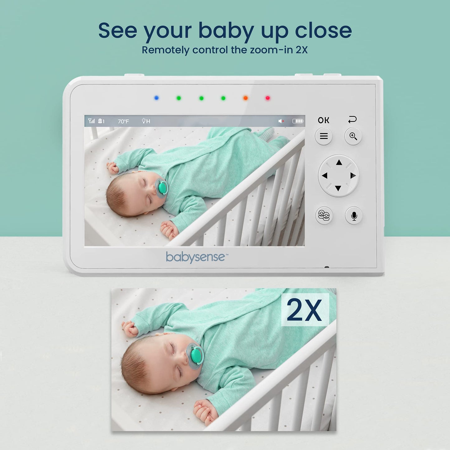 Babysense Video Baby Monitor – 2 Cameras, 4.3" Screen, Night Light, Audio