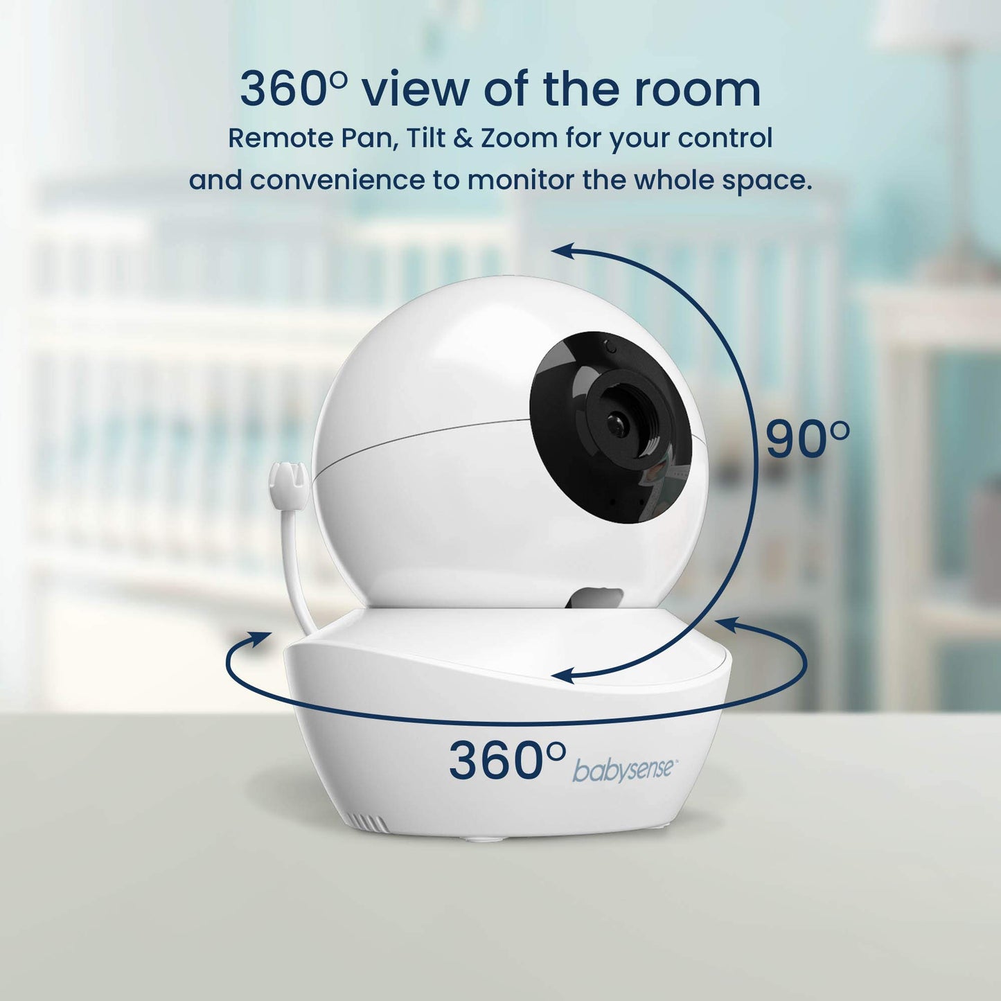 Babysense 5" HD Baby Monitor, 2 Cameras, Split-Screen, Night & Two-Way Audio