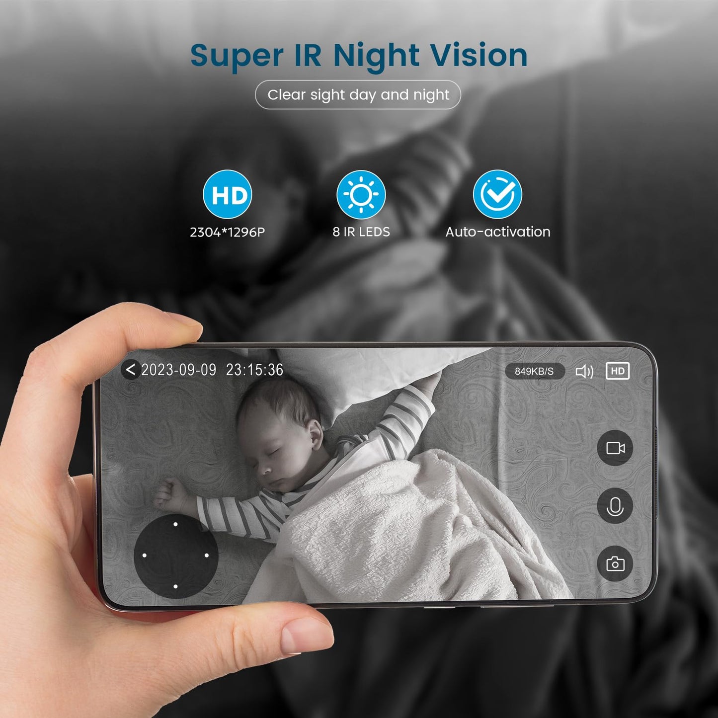 litokam Little Elf 2K Camera – Indoor, Motion Sensor, Two-Way Audio, IR