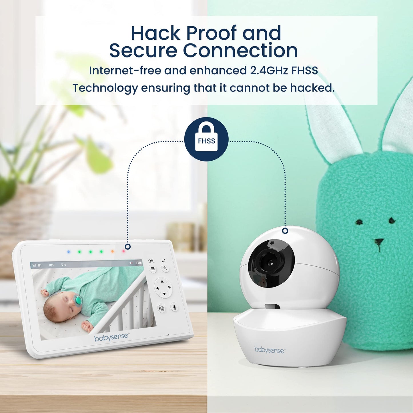 Babysense Video Baby Monitor – 2 Cameras, 4.3" Screen, Night Light, Audio