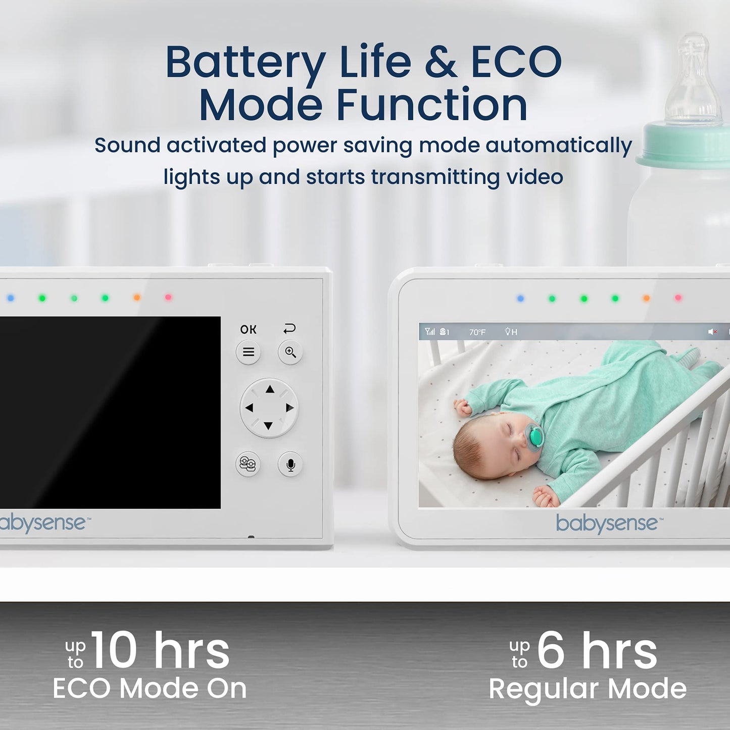 Babysense Video Baby Monitor – 2 Cameras, 4.3" Screen, Night Light, Audio
