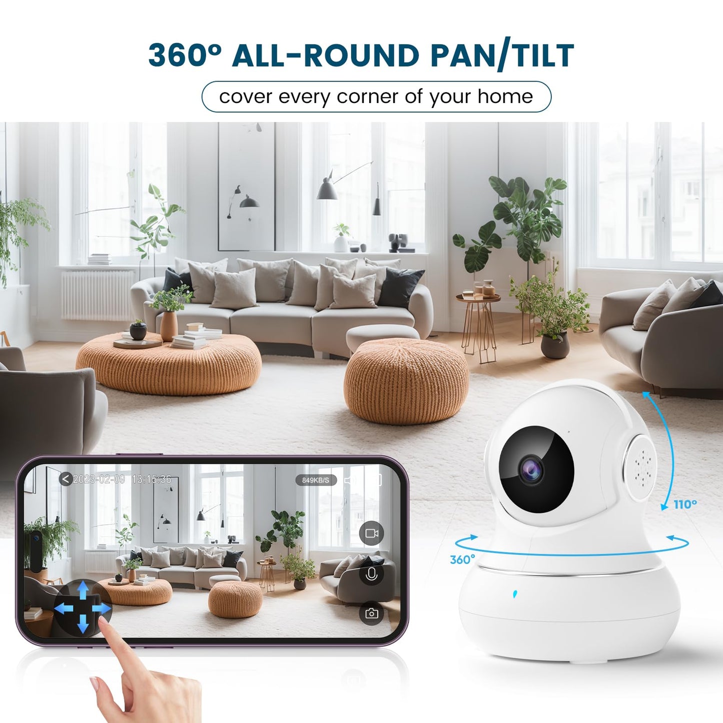 litokam Little Elf 2K Camera – Indoor, Motion Sensor, Two-Way Audio, IR