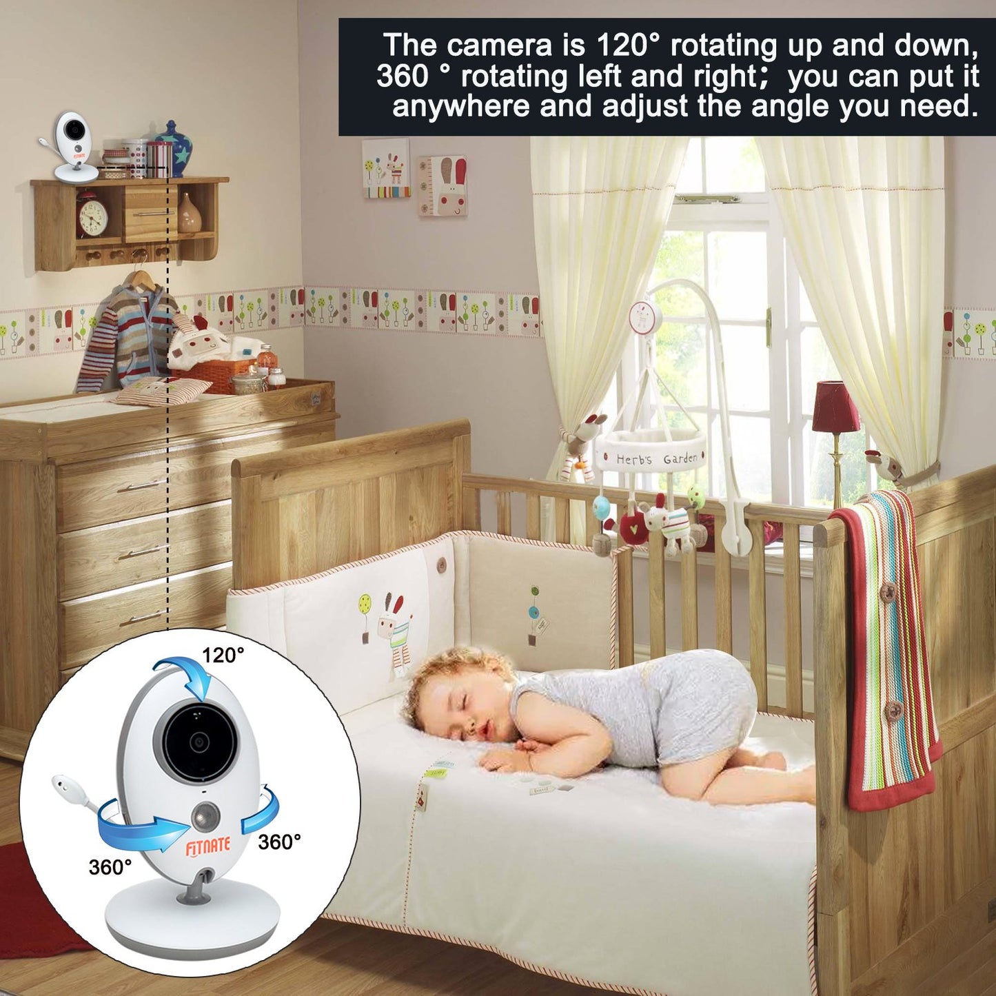 MYPIN Baby Monitor 2.4" LCD, Camera, Night Vision, Two-Way Audio & Temp