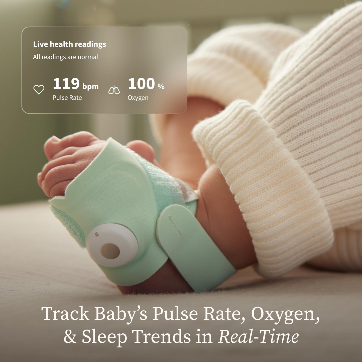 Owlet Dream Duo 3rd Gen Baby Monitor with Sock, 2K HD Video & Vital Signs
