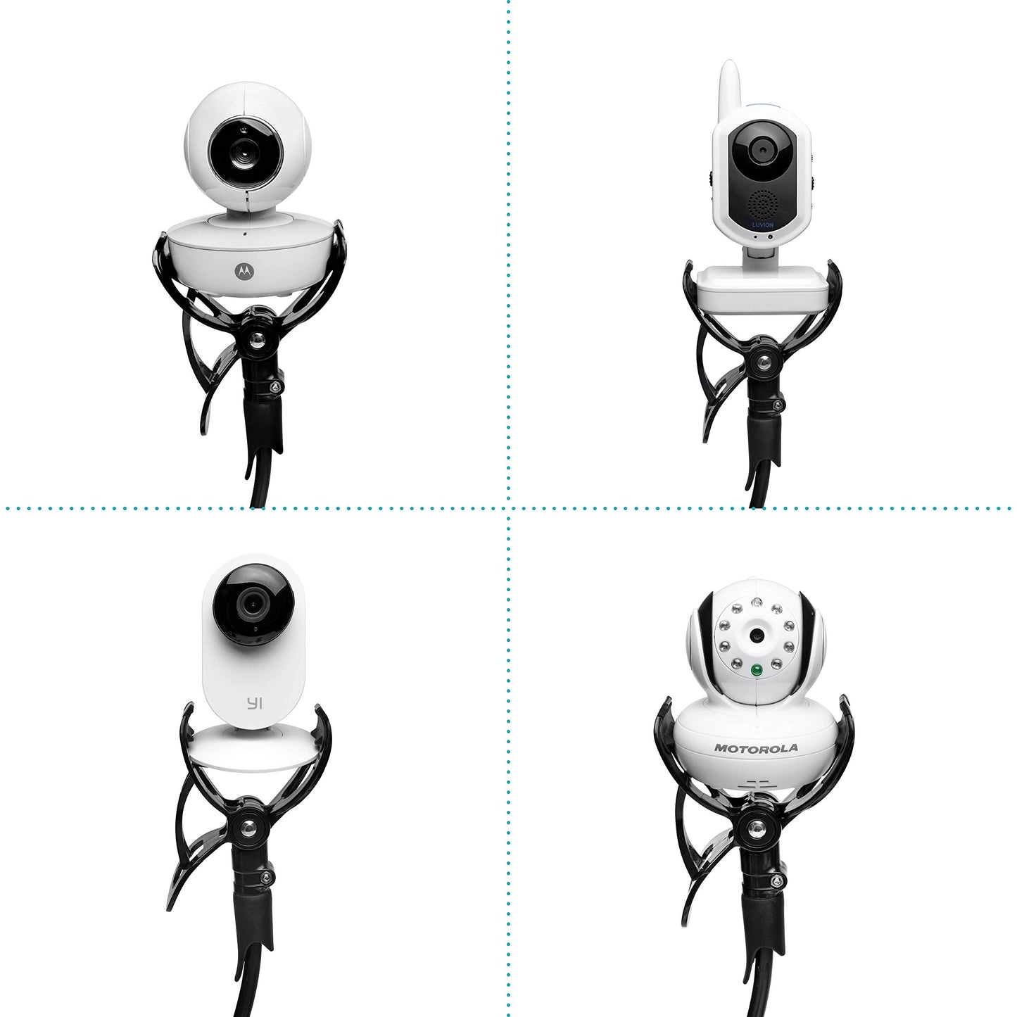 Flexi Twist Black Universal Baby Monitor Holder, Flexible with Clips