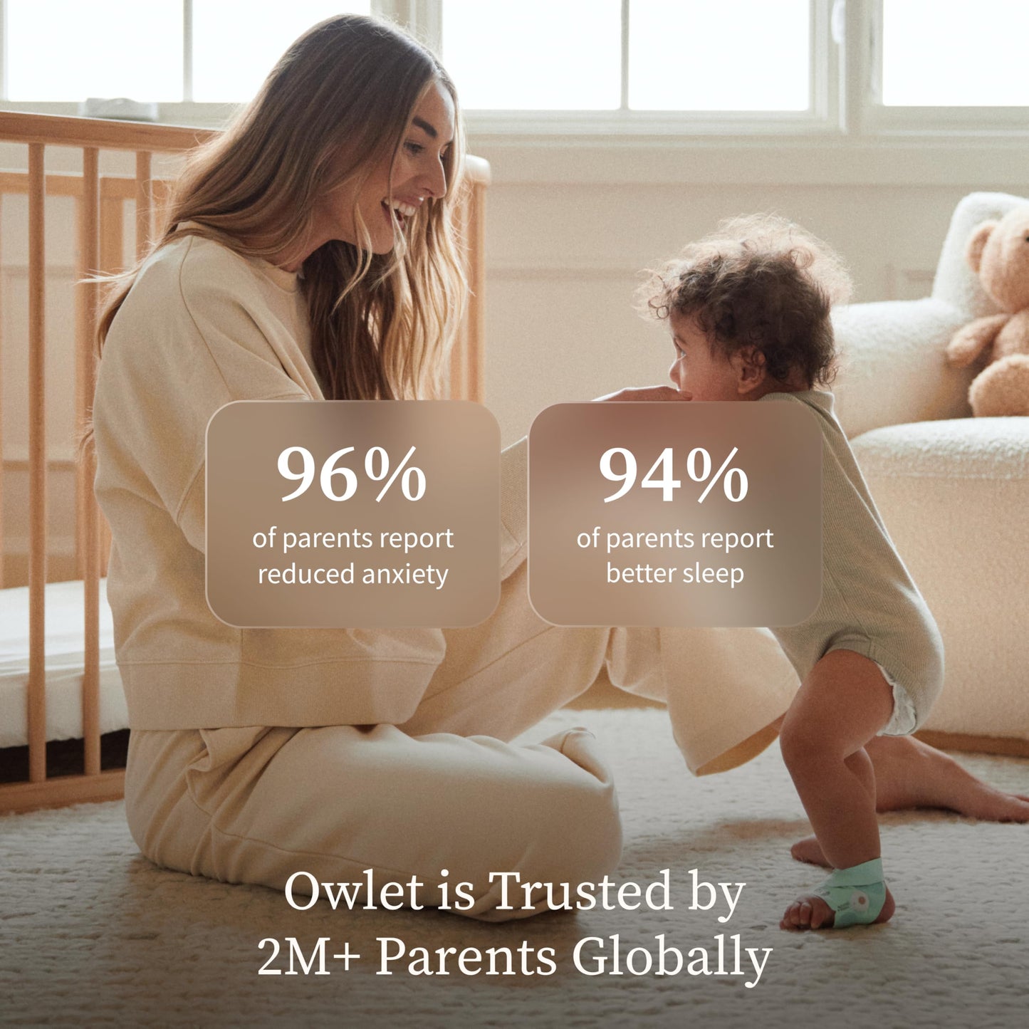 Owlet Dream Duo 3rd Gen Baby Monitor with Sock, 2K HD Video & Vital Signs