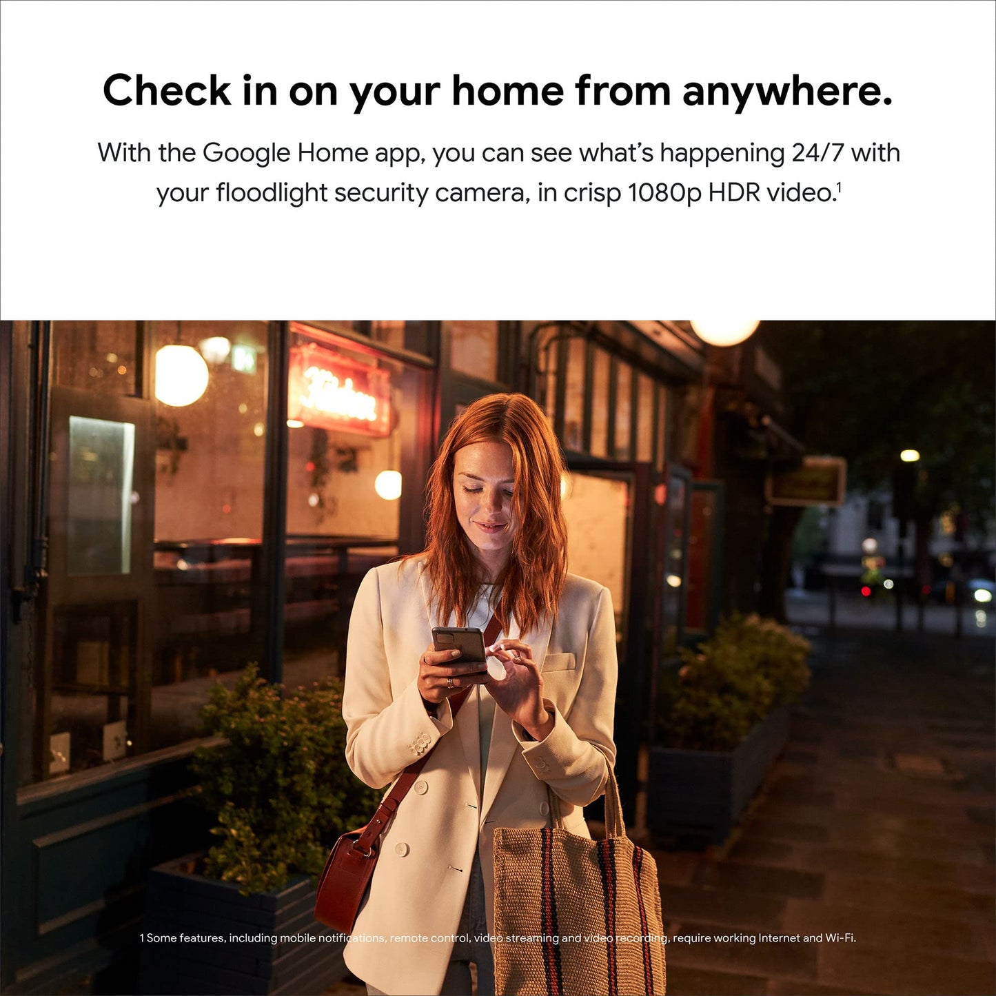 Google GM493 and G3AL9 Nest Cam with Floodlight (Outdoor, Wired) Security Camera - Smart Home WiFi Camera, Snow
