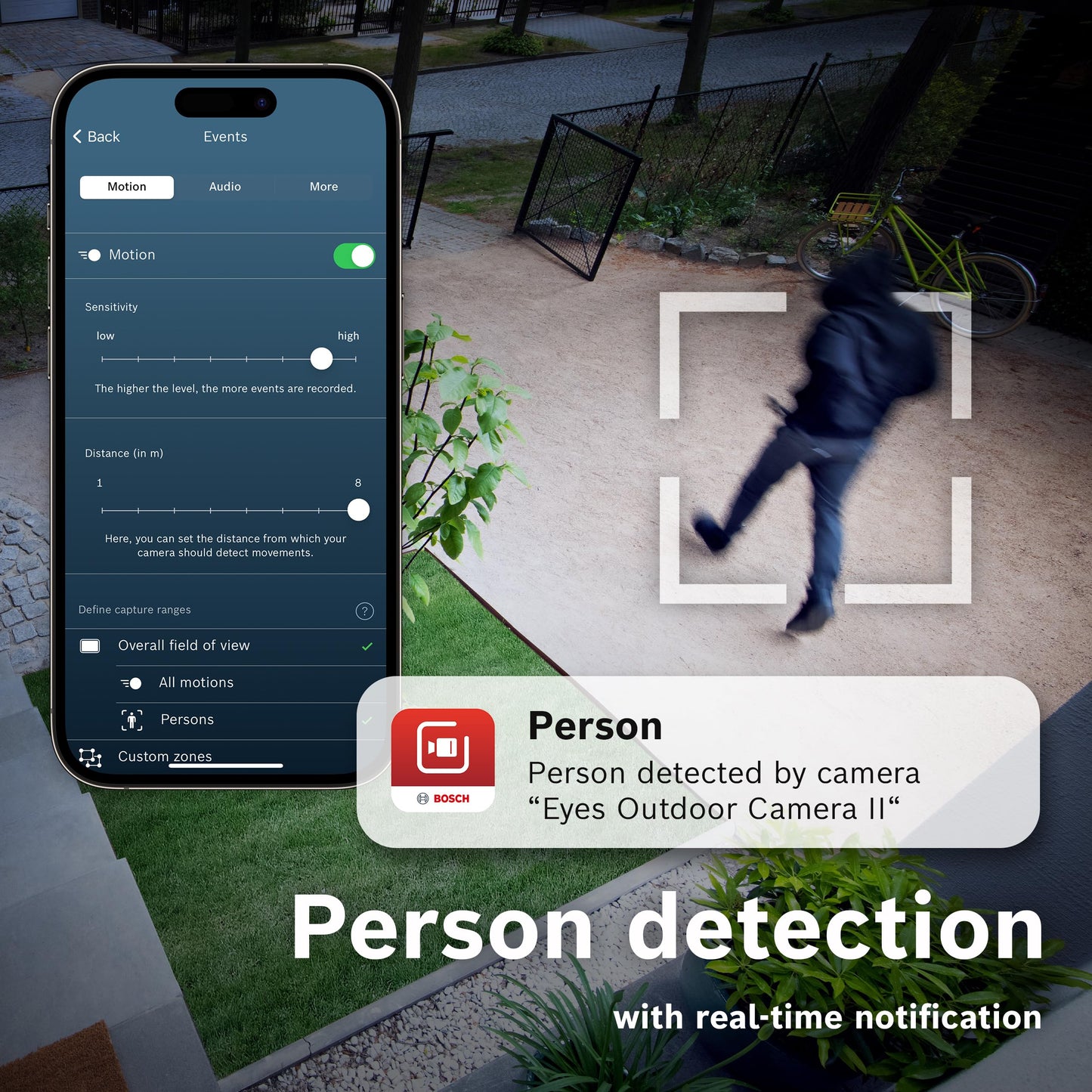 Bosch Smart Home outdoor camera II, outdoor surveillance camera, 1080p full HD resolution with integrated alarm siren and designer light, compatible with Amazon Alexa, anthracite
