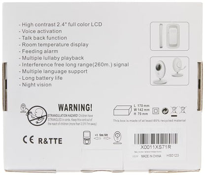 MYPIN Baby Monitor 2.4" LCD, Camera, Night Vision, Two-Way Audio & Temp