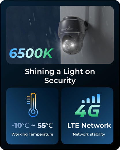 Reolink 4K/8MP 4G Camera, Solar-powered Security Camera Outdoor with Colour Night Vision, No WiFi Security Camera, Pet/Person/Vehicle Detection, Outdoor Camera Wireless, Go PT Ultra-G + Solar Panel