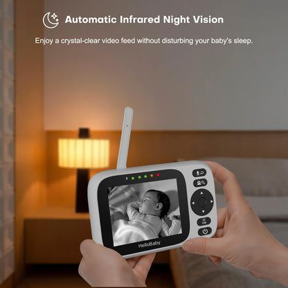 HelloBaby HB6339 Baby Monitor – 3.2" Display, Camera & Audio, Rotatable, Night Vision