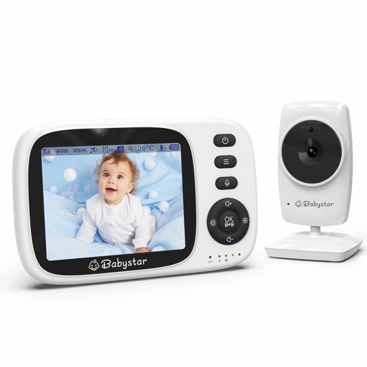 Babystar 3.2" Baby Monitor, Camera, Night Vision, Two-Way Audio & Lullabies