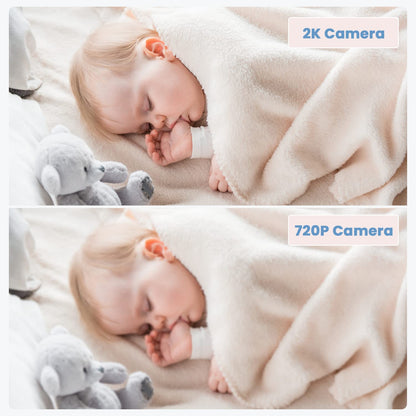 ieGeek 2K Baby Monitor – 2 Cameras, 5" Split-Screen, PTZ, Night Vision, App