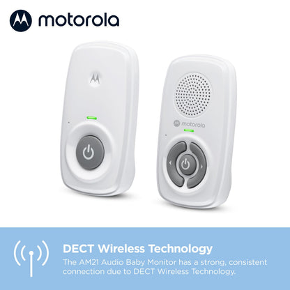 Motorola AM21 Baby Monitor, Audio, DECT, 300 m Range, White