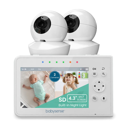 Babysense Video Baby Monitor – 2 Cameras, 4.3" Screen, Night Light, Audio