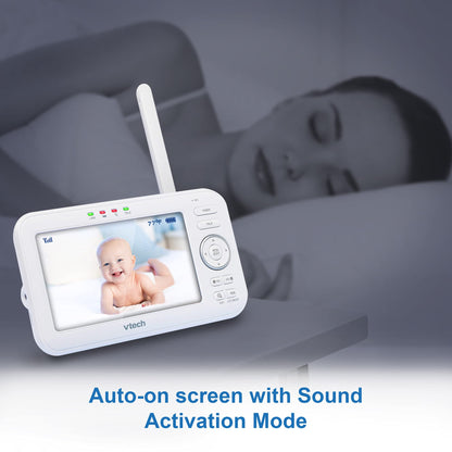 VTech VM5463-2 Baby Monitor – 5" LCD, 2 Cameras, PTZ, Night Light & Audio