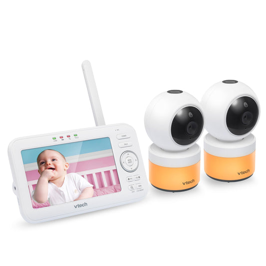 VTech VM5463-2 Baby Monitor – 5" LCD, 2 Cameras, PTZ, Night Light & Audio