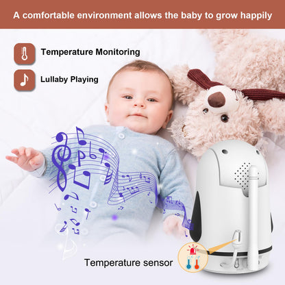 OKAIDI Baby Monitor – 5" Display, PTZ, Night Vision, Two-Way Audio, 30 h Battery