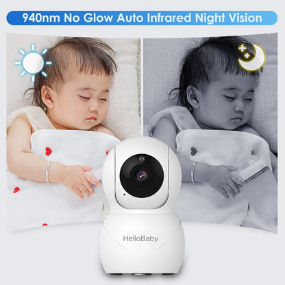 HelloBaby HB66pro Baby Monitor – 3.2" LCD, PTZ, Night Vision, Two-Way Audio