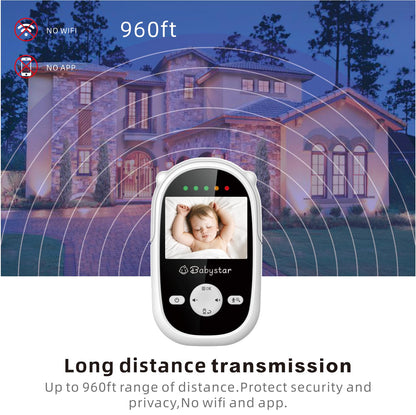 Babystar 2.4" HD Baby Monitor, Camera, Night Vision, Two-Way Audio & Lullabies