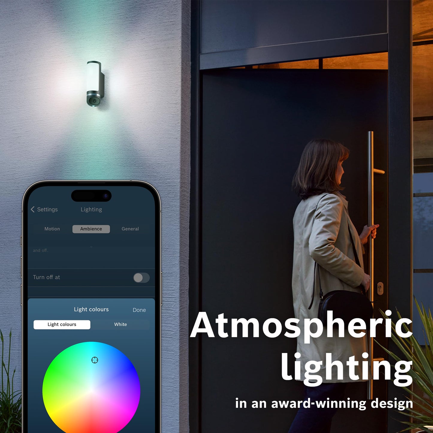 Bosch Smart Home outdoor camera II, outdoor surveillance camera, 1080p full HD resolution with integrated alarm siren and designer light, compatible with Amazon Alexa, anthracite